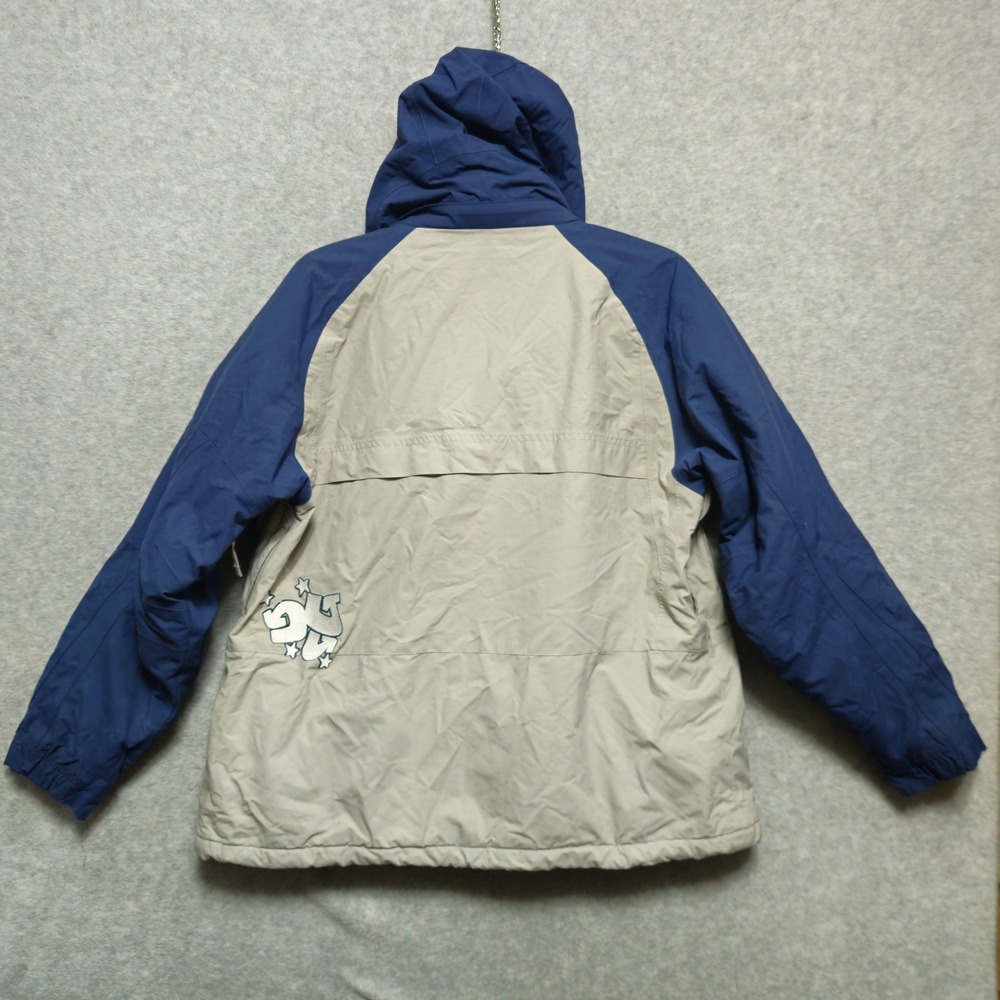 Burton Juniors Womens XL Ski Snowboard Jacket Blue Khaki Hooded Puffer Insulated - Picture 2 of 8